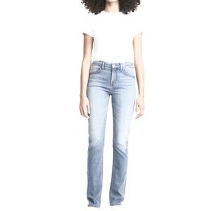 Jen 7 by 7 For All Man Kind Slim Straight Leg High Waisted Jeans in Light Wash 4